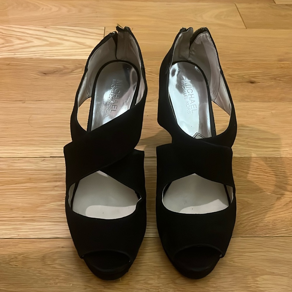Michael Kors -Elena Cross Strap Suede Heel